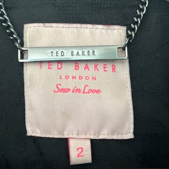 Ted Baker real leather biker jacket, size 2 (approx size 4 US) - Picture 3 of 8